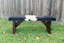Cowhide Bench - Black and White Long Hair