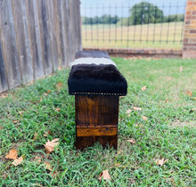 Cowhide Bench - Black and White Long Hair