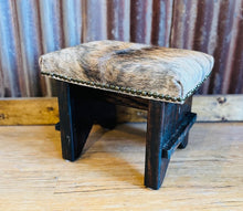 Brown Brindle Cowhide Foot Stool