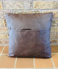 Dark Brown Texas on Tan Patchwork Pillow