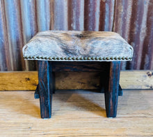 Brown Brindle Cowhide Foot Stool