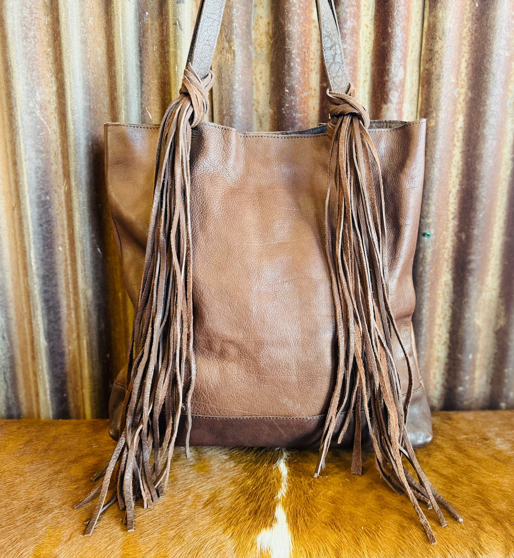 Buttery Soft Chocolate Colored Leather Bag
