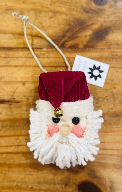 Santa Ornament - Dark Red Solid Hat