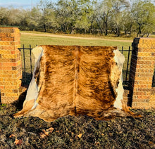 Extra Large Cowhide - Golden Brown Brindle