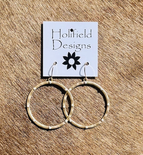 Matte Gold and Silver Hoop Earrings