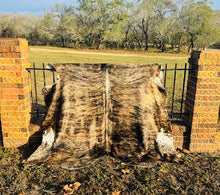 Large Cowhide - Tan and Dark Brown Brindle
