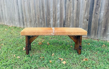 Cowhide Bench - Light Brown w/ White Stripe