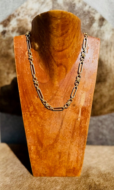 Matte Gold Fancy Chain Necklace