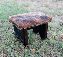 Medium Brown Brindle Foot Stool 1