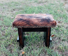 Medium Brown Brindle Foot Stool 1