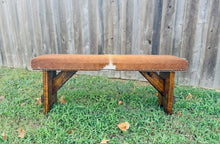 Cowhide Bench -Medium Brown w/ White Stripe