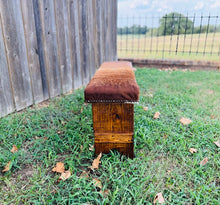 Cowhide Bench -Medium Brown w/ White Stripe