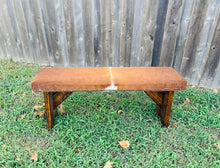 Cowhide Bench -Medium Brown w/ White Stripe
