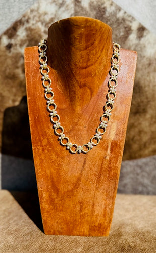 Mixed Metal Fancy Chain Necklace