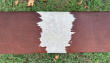Cowhide Bench - Reddish Brown Bench w/ Brands