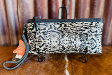 Snakeskin Print on Cowhide Wristlet