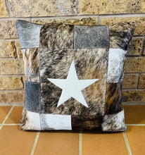 Cowhide Star Pillow - Brindle