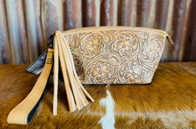 Tooled Leather Wristlet