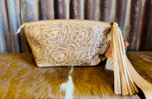 Tooled Leather Wristlet