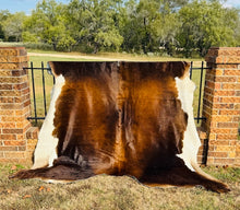 Extra Large Cowhide - Dark Brown and White
